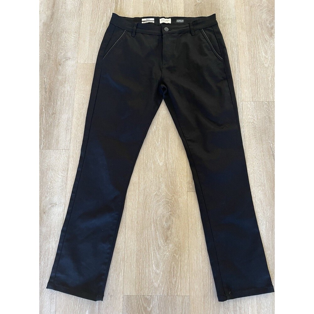 Scott James Men’s Black Chino Pants Slim Fit Straight Leg 36W Pockets Stretch